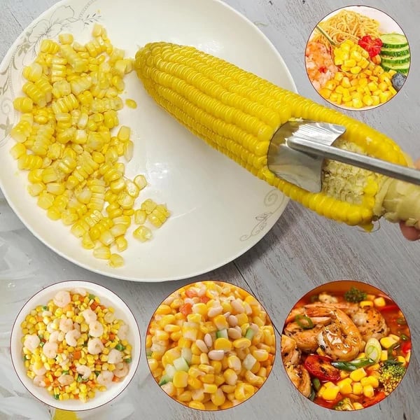 Eptchn Long Handle Stainless Steel Corn Stripping Tool