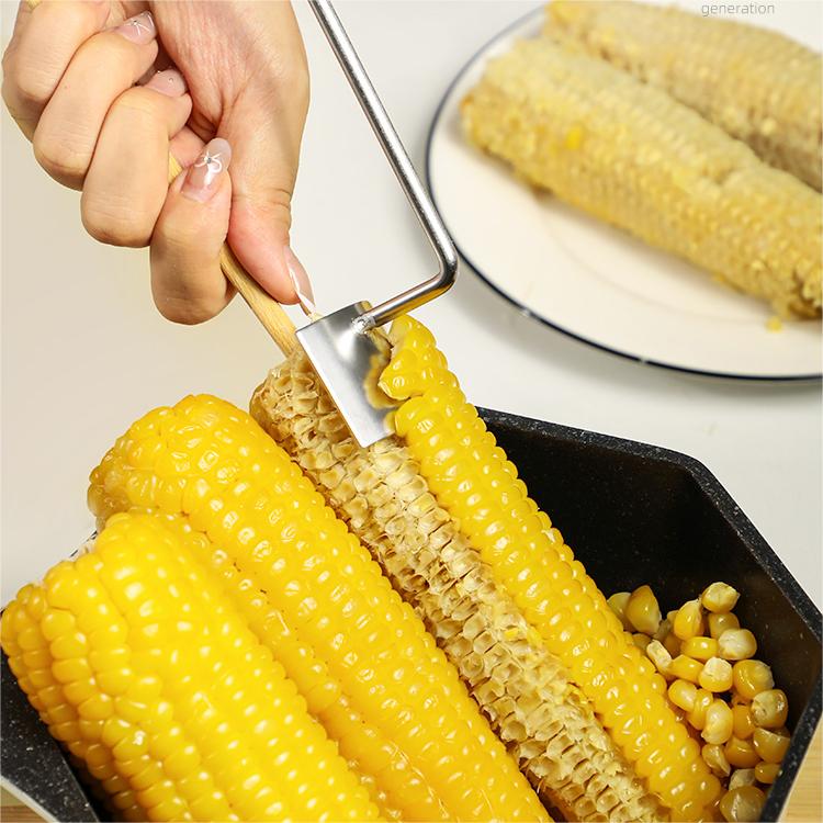 Eptchn Long Handle Stainless Steel Corn Stripping Tool